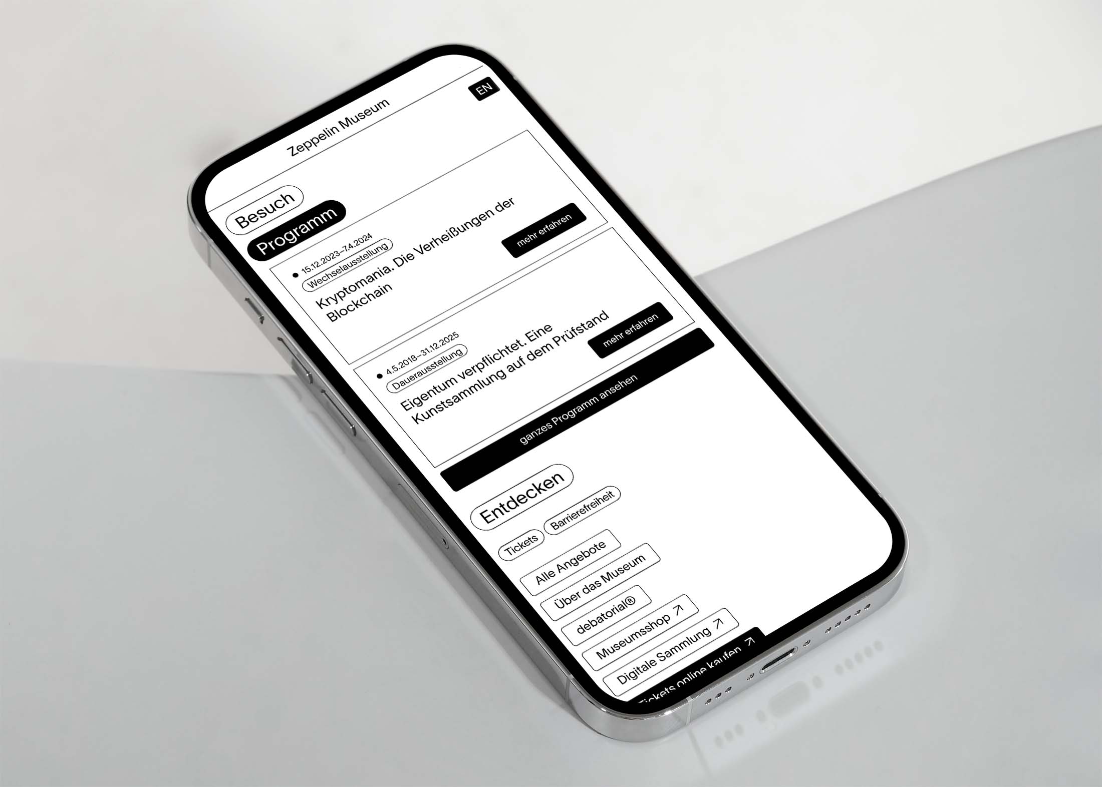 Zeppelin-Museum Website Mockup